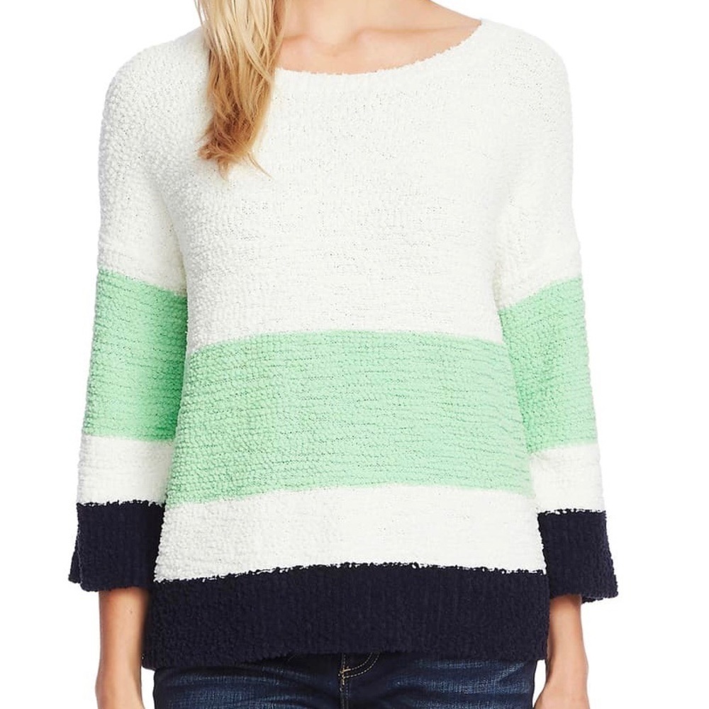 VINCE CAMUTO Colo rblock Teddy Knit Sweater NWT XL